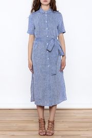 Women Casual Button Down Solid Midi Linen Dresses ladies