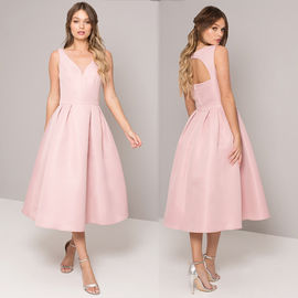 Pink Sleeveless Open Back Long Dress Woman