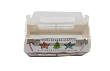 Food Pastry Packaging Auto Bottom Hand Printed Cardboard Boxes with PET Window