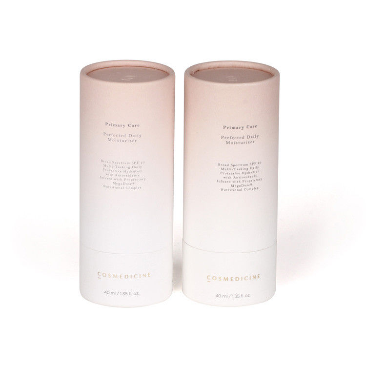 Flexible FDA Eco-friendly Embossing Logo Lid Cosmetic Cylindrical Paper Tube Packaging