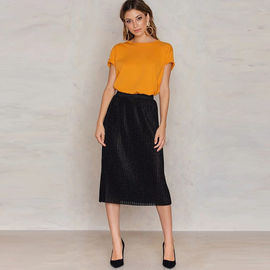 Pakaian Wanita 2017 Midi Lipit Sparkle Skirt